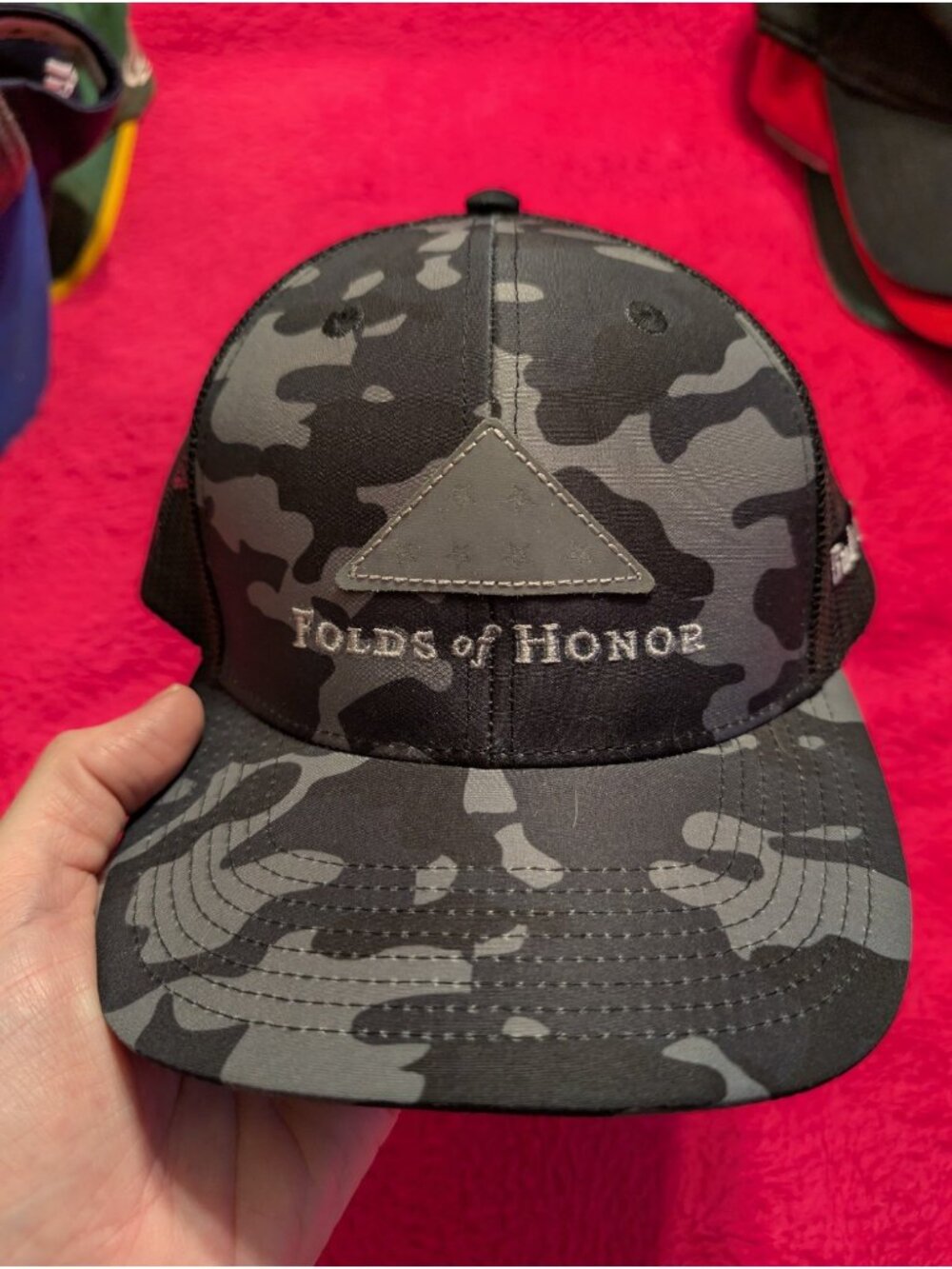 Budweiser Folds of Honor Camo Trucker Hat Quake City Caps Black Mesh Snapback